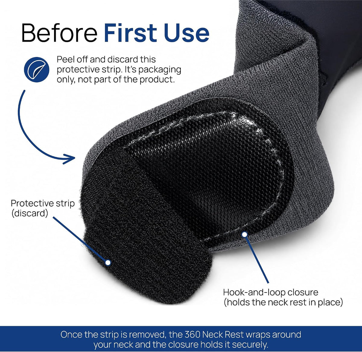 Memory Foam Travel Neck Pillow, 360° Support for Airplane & Car