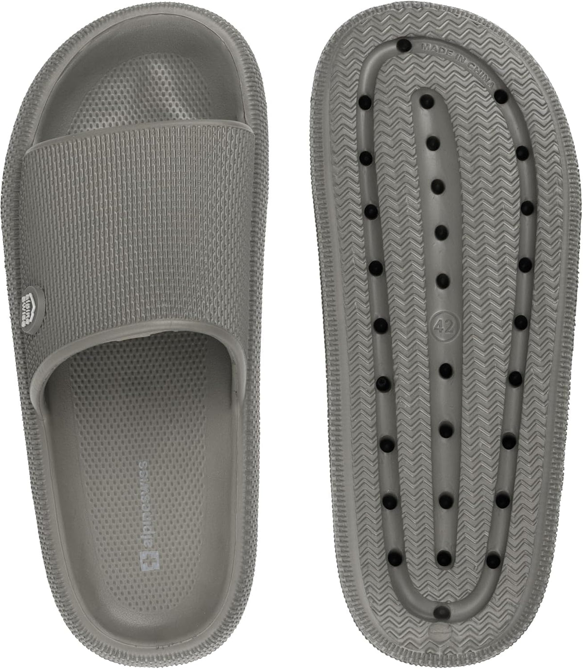 Omar Mens Slides Pillow Slippers for Men Ultra Cushioned Cloud Slides Waterproof Lightweight Sandals Quick Drying Non Slip Shower Shoes