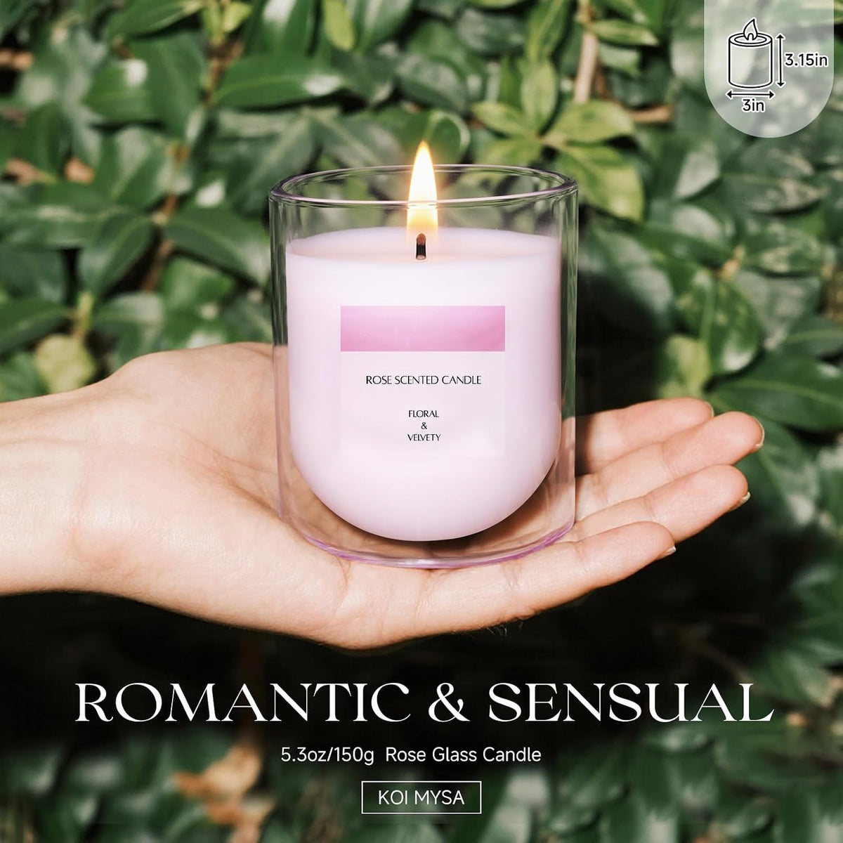Rose Scented Candles, Pink Floral Aromatherapy Candle Gifts for Women Lover
