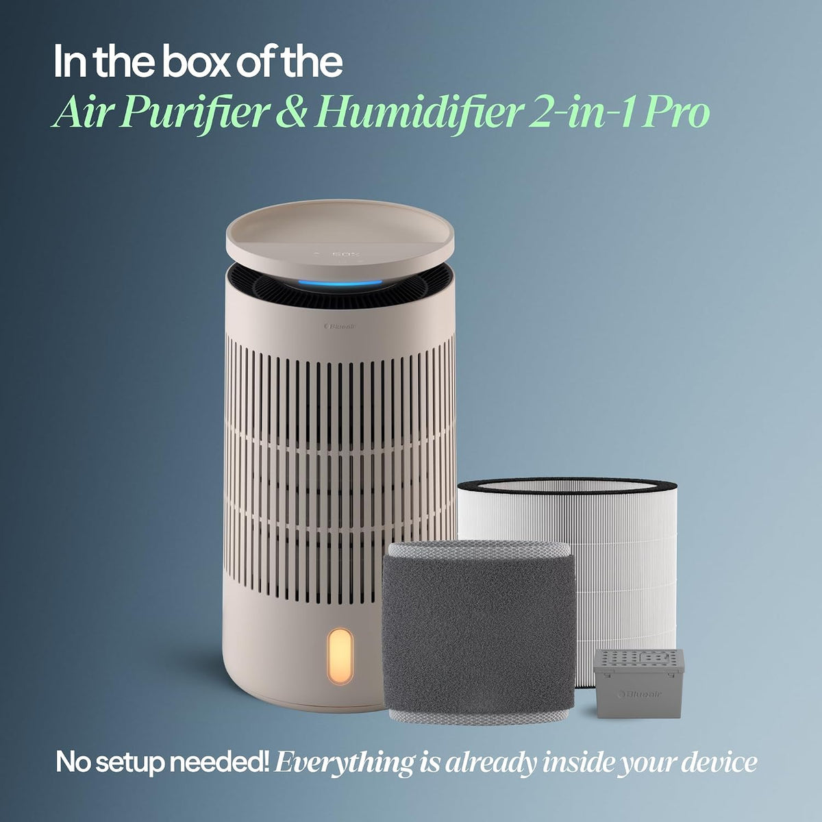 BLUEAIR Air Purifier + Humidifier for Homes up to 1,875 Ft², 2In1 Pro Dh5I