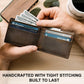 Minimalist Wallet for Men RFID Leather Bifold Slim Billfold with ID and Card Slots