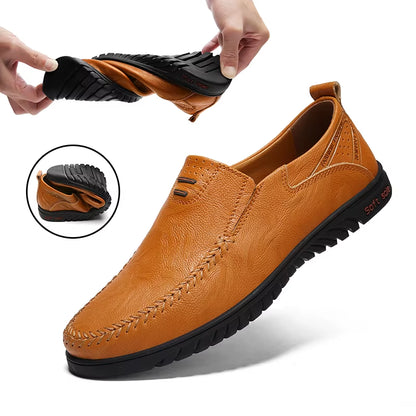 Genuine Leather Men Shoes Luxury Brand 2022 Casual Slip on Formal Loafers Men Moccasins Italian Black Male Driving Shoes