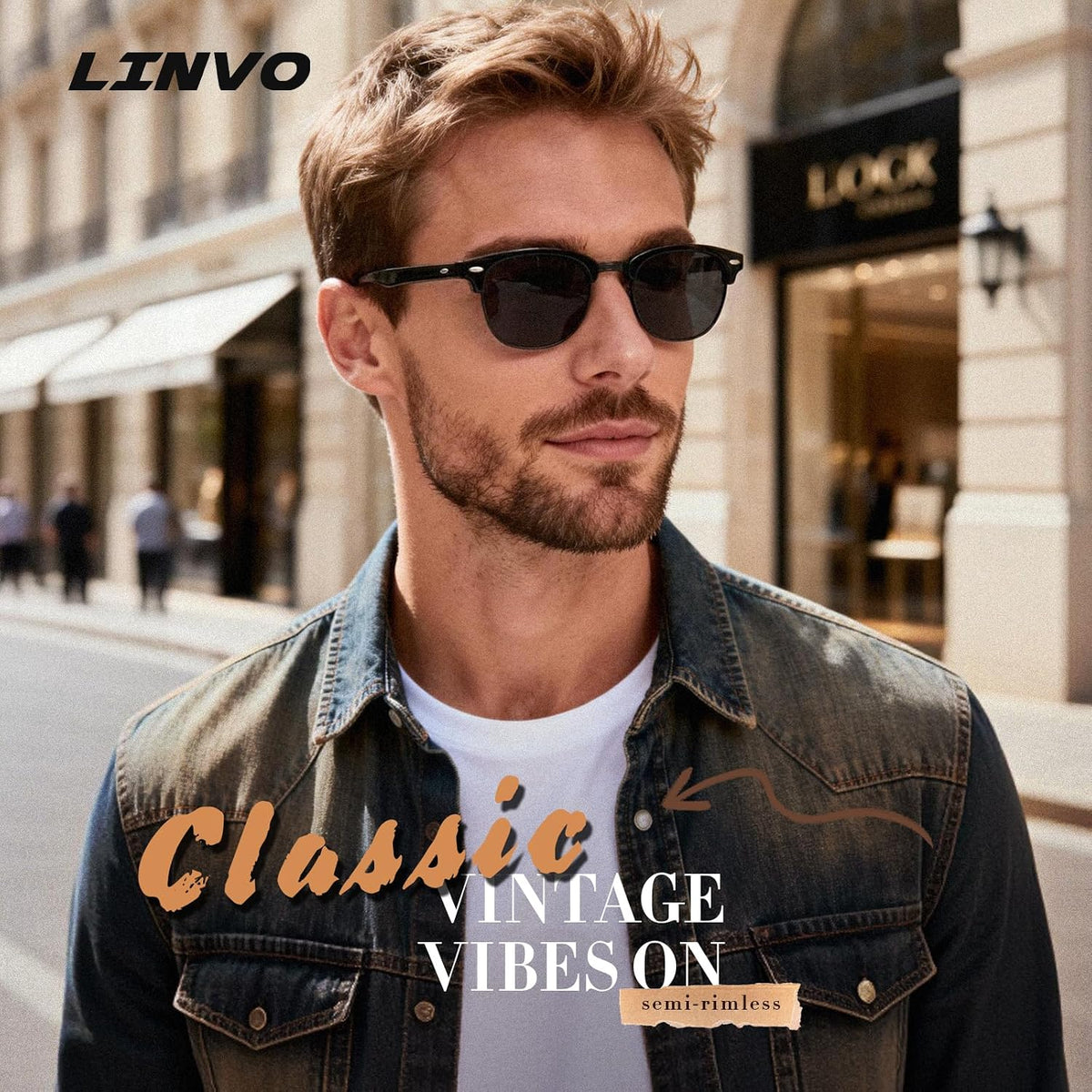 Polarized Semi Rimless Sunglasses Men Women,Half Frame Sun Glasses