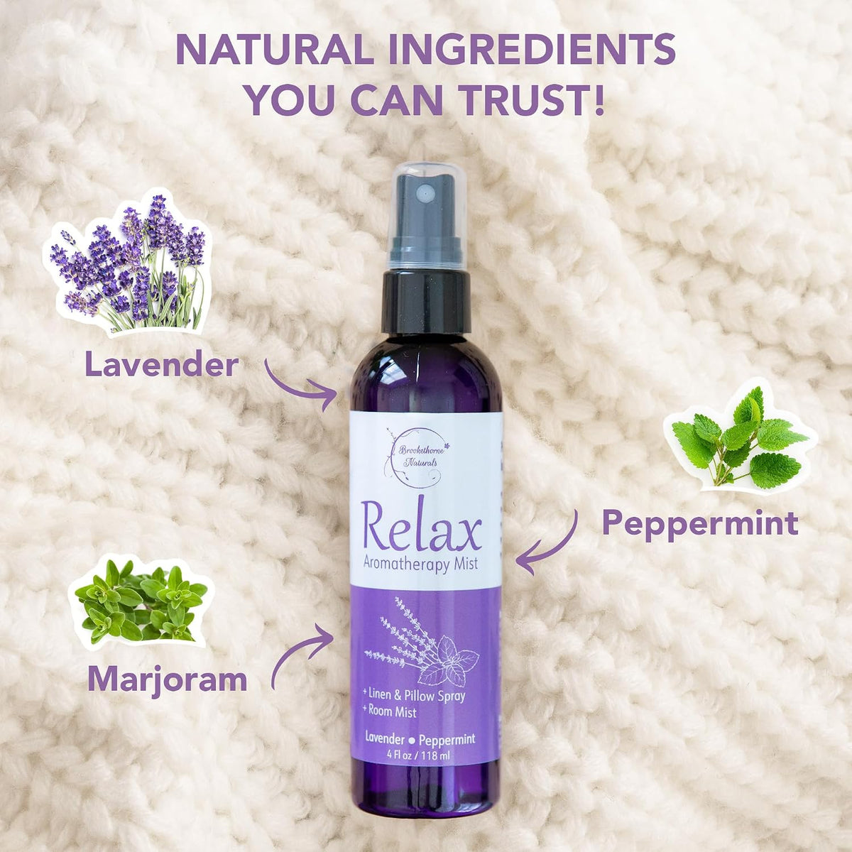 Relax Lavender Spray for Sleep, Natural Linen Spray for Bedding, Perfect Lavender Pillow Spray for Sleep. Aromatherapy Bed Spray with Lavender & Peppermint Essential Oils by  4Oz