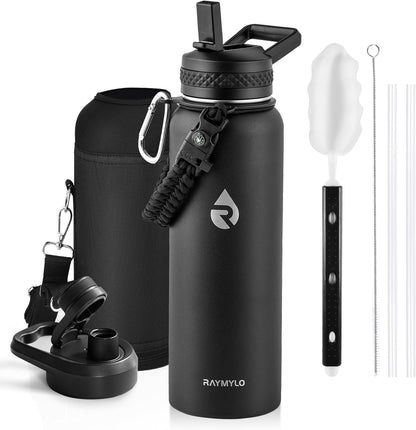 Insulated Water Bottle 40 Oz, Triple Wall Vacuum Stainless Steel