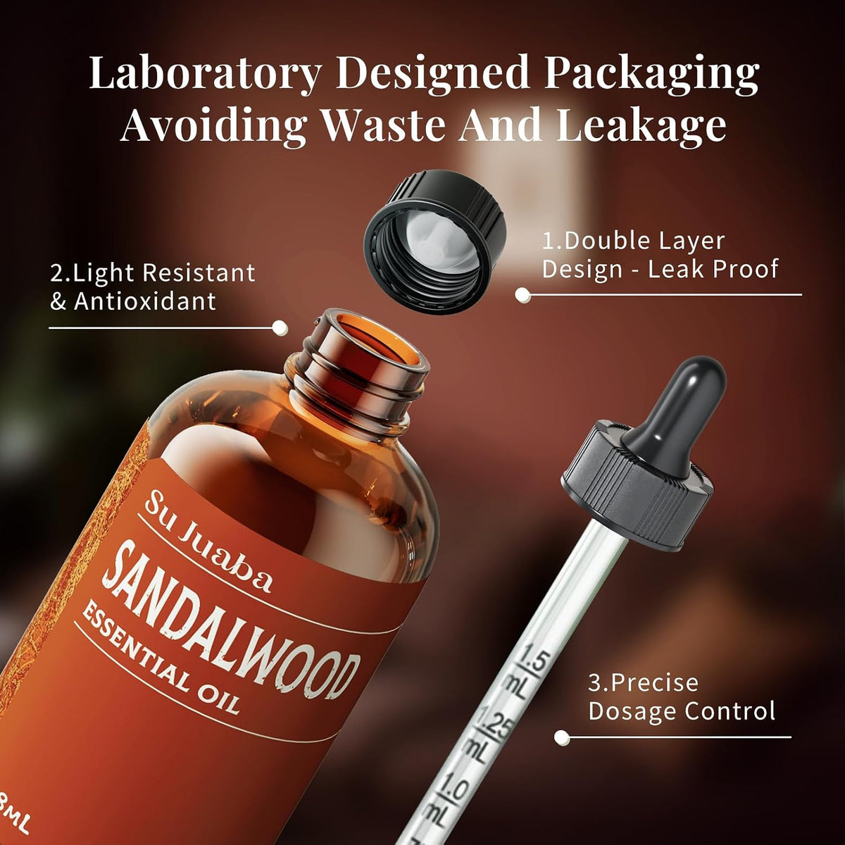 Sandalwood Essential Oil for Diffuser, Skin & Body, DIY Fragrance