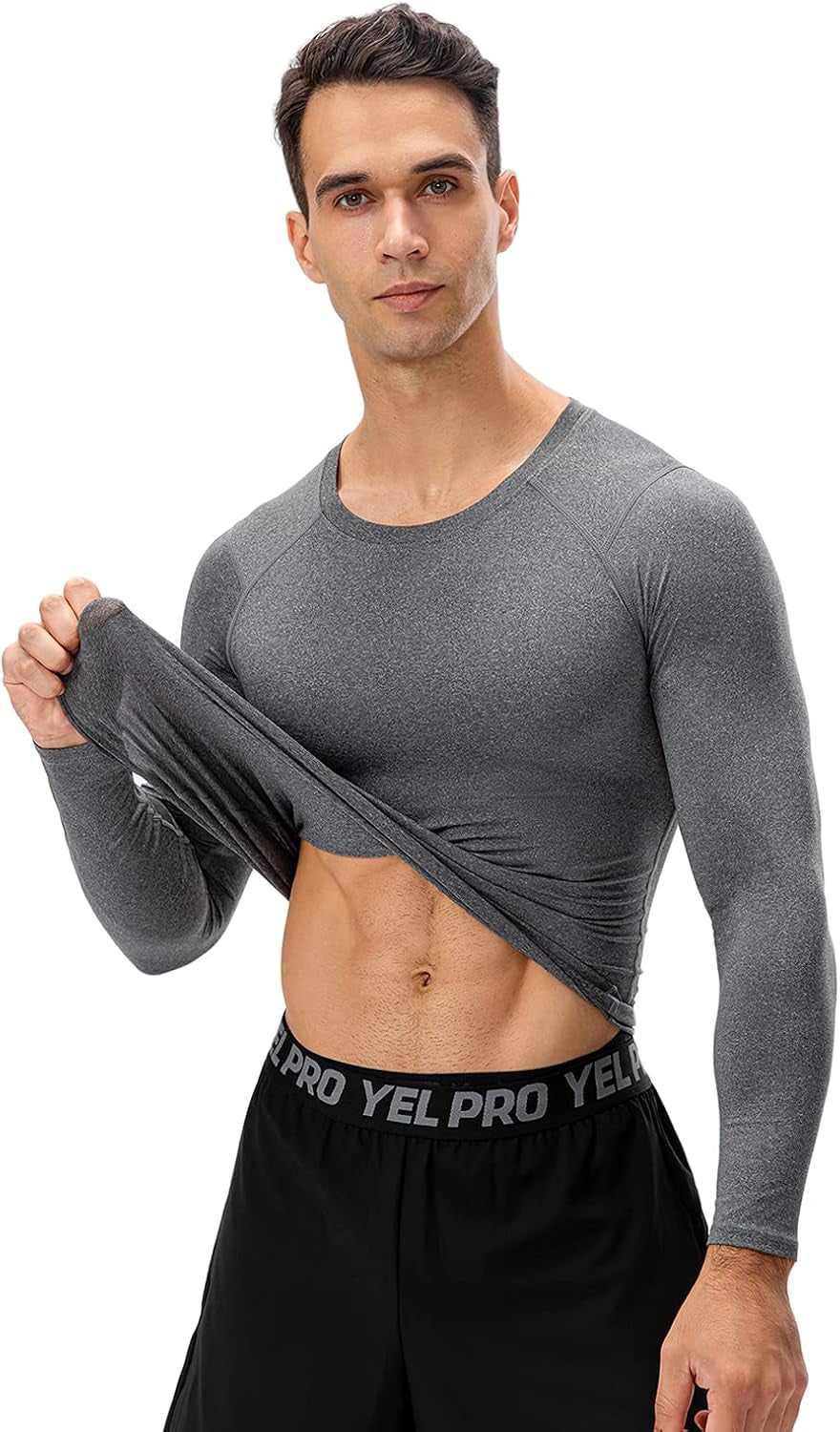1/3 Pack Men'S Compression Shirts Long Sleeve Athletic Workout Base Layer Quick Dry Fit Basketball Football Tops Undershirts