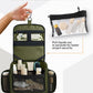 Hanging Travel Toiletry Bag, 18 Compartments - Forest Green