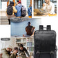 Leather Backpack Fits 15.6 Inch Laptop Vintage Backpack Waterproof Flap Bookbag for Men Leather Travel Backpack for Men Casual Knapsack Black