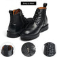 Mens Dress Boots, Genuine Leather Brogue Wingtip Mens Casual Oxford Boots with Side Zipper, Comfortable Formal Lace up Chukka Ankle Boot for Men
