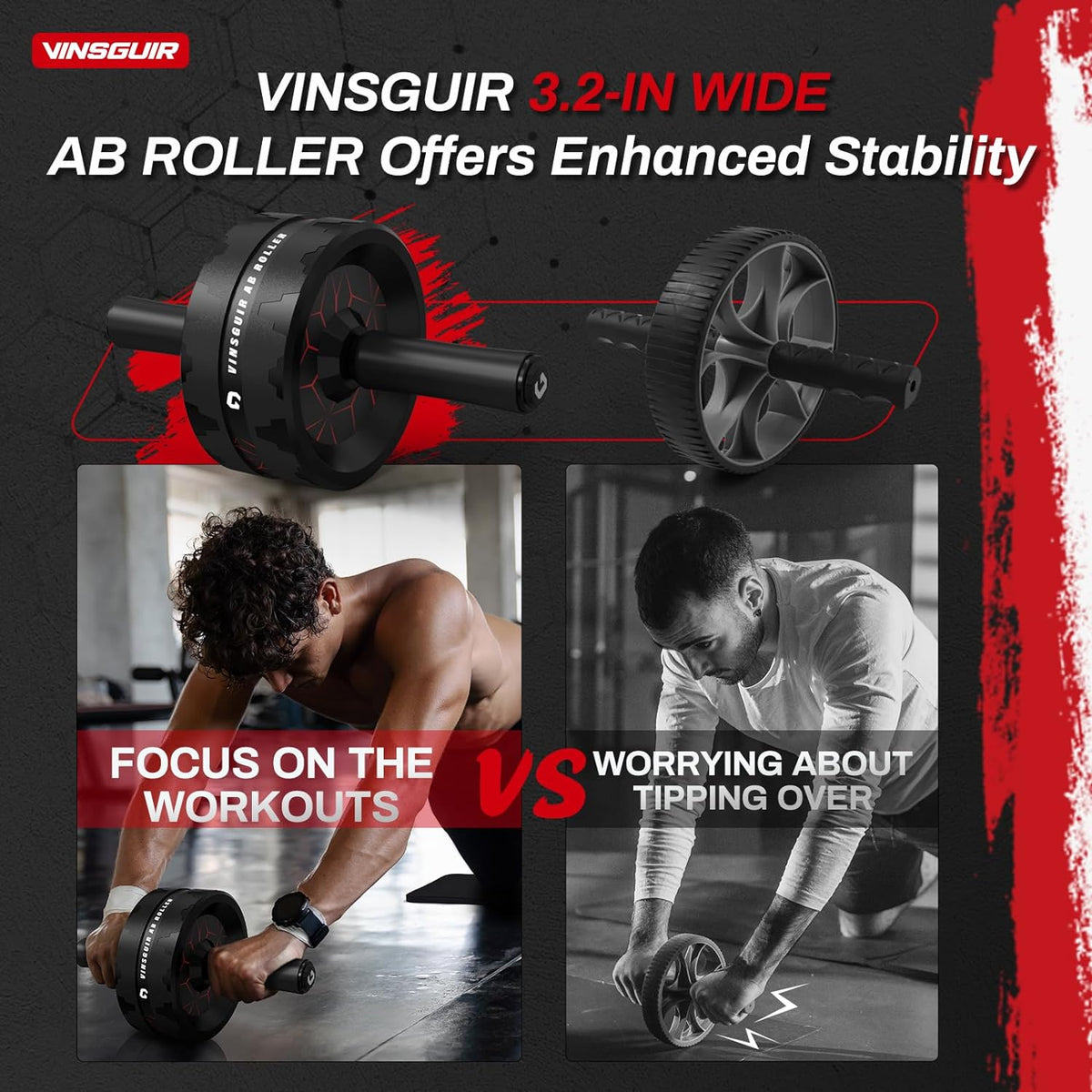 Ab Roller Wheel for Home Gym, Abs & Core Strength Workout with Knee Pad Set