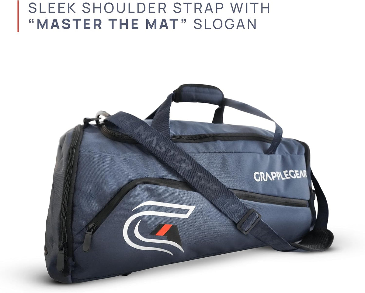 Heavy Duty BJJ Duffel Bag & Backpack in 1 - Large Pocket for Sweaty Gi, Rashguards, or Shoes - Perfect Gym Bag for Brazilian Jiu Jitsu, Martial Arts, Boxing, MMA, Kickboxing, Muay Thai.