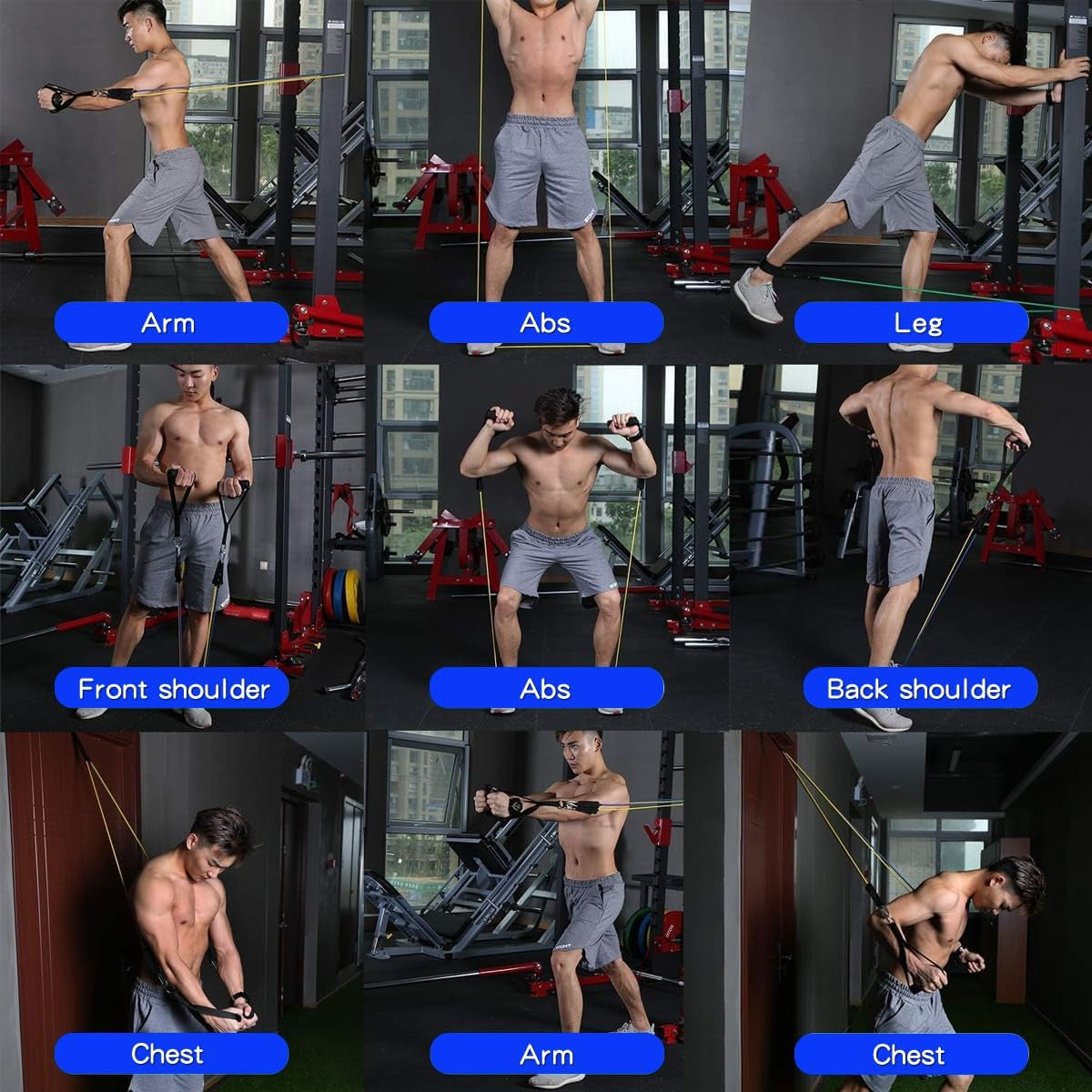 Resistance Bands, 5 Level Exercise Bands with Handles for Workout
