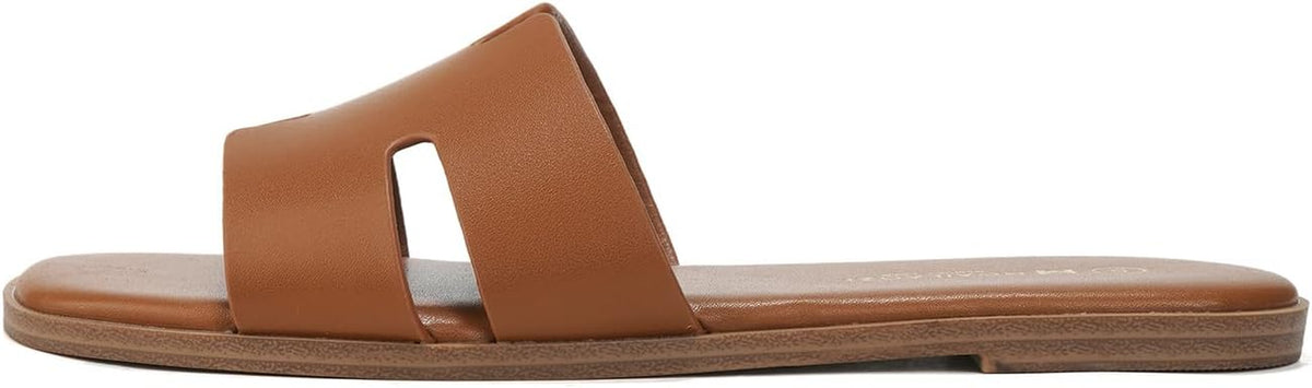 Women'S Dressy Flat Sandals, Slip on Slide with Comfortable Memory Foam Support, Summer Beach Slide
