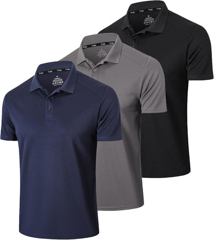 Men’S 1/3 Pack Polo Shirt Athletic Short Sleeve Golf Shirt