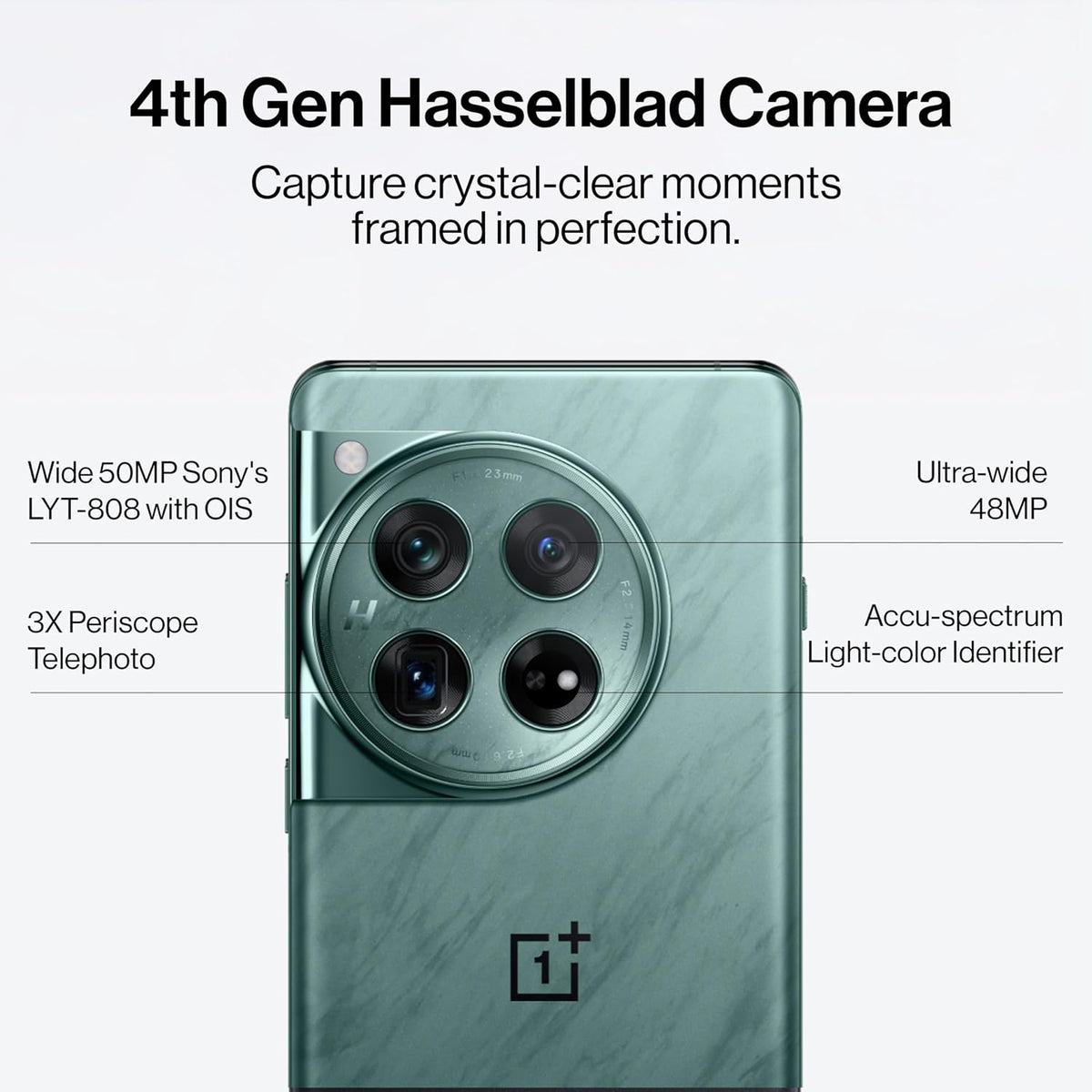 Oneplus 12 Unlocked Android Phone — Snapdragon 8 Gen 3 Phone W/ 16GB RAM, Hasselblad Camera, Dual SIM, 2K 120Hz Proxdr Display, 5400Mah Battery, SUPERVOOC Charging, Oxygenos (512GB, Flowy Emerald)