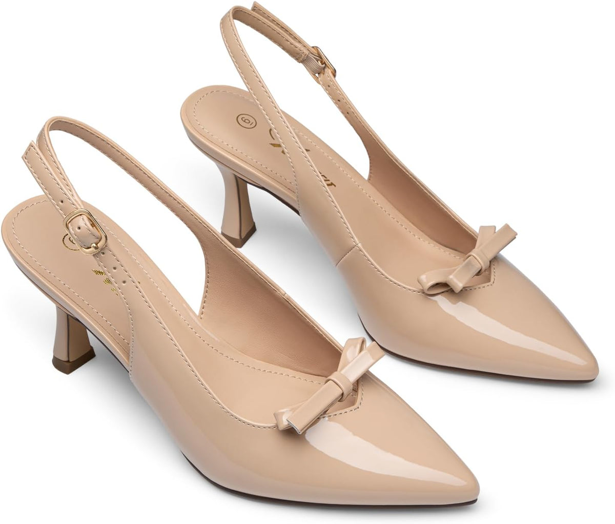 Women'S Closed Toe Heels Slingback Pumps Dress Shoes