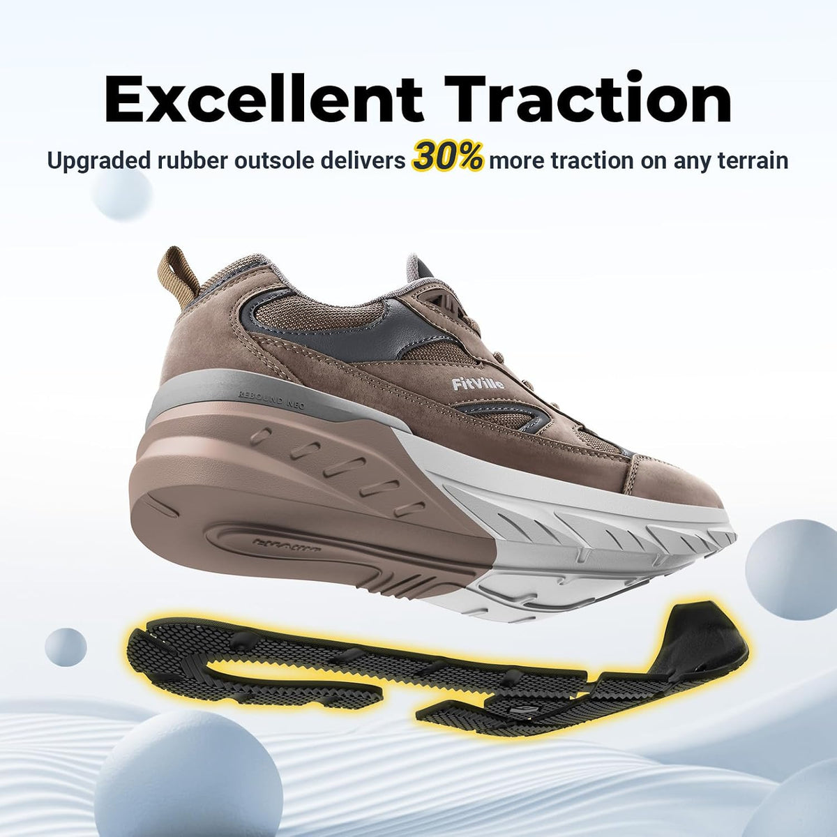 Wide Walking Shoes for Men Extra Wide Width Sneakers with Arch Support for Flat Feet Heel Pain Relief Plantar Fasciitis - Rebound NEO V1