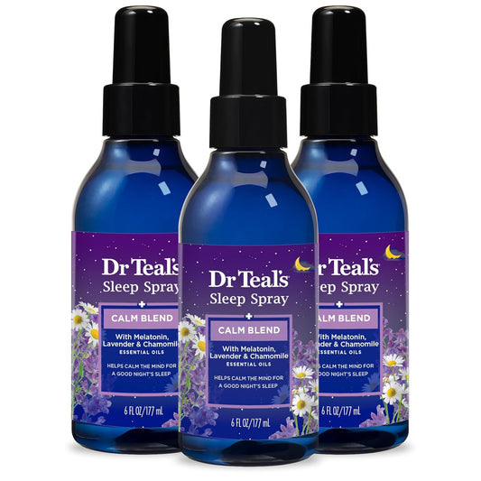 Calm Blend Spray with Melatonin, Lavender & Chamomile Essential Oils, 6 Fl Oz (Pack of 3)