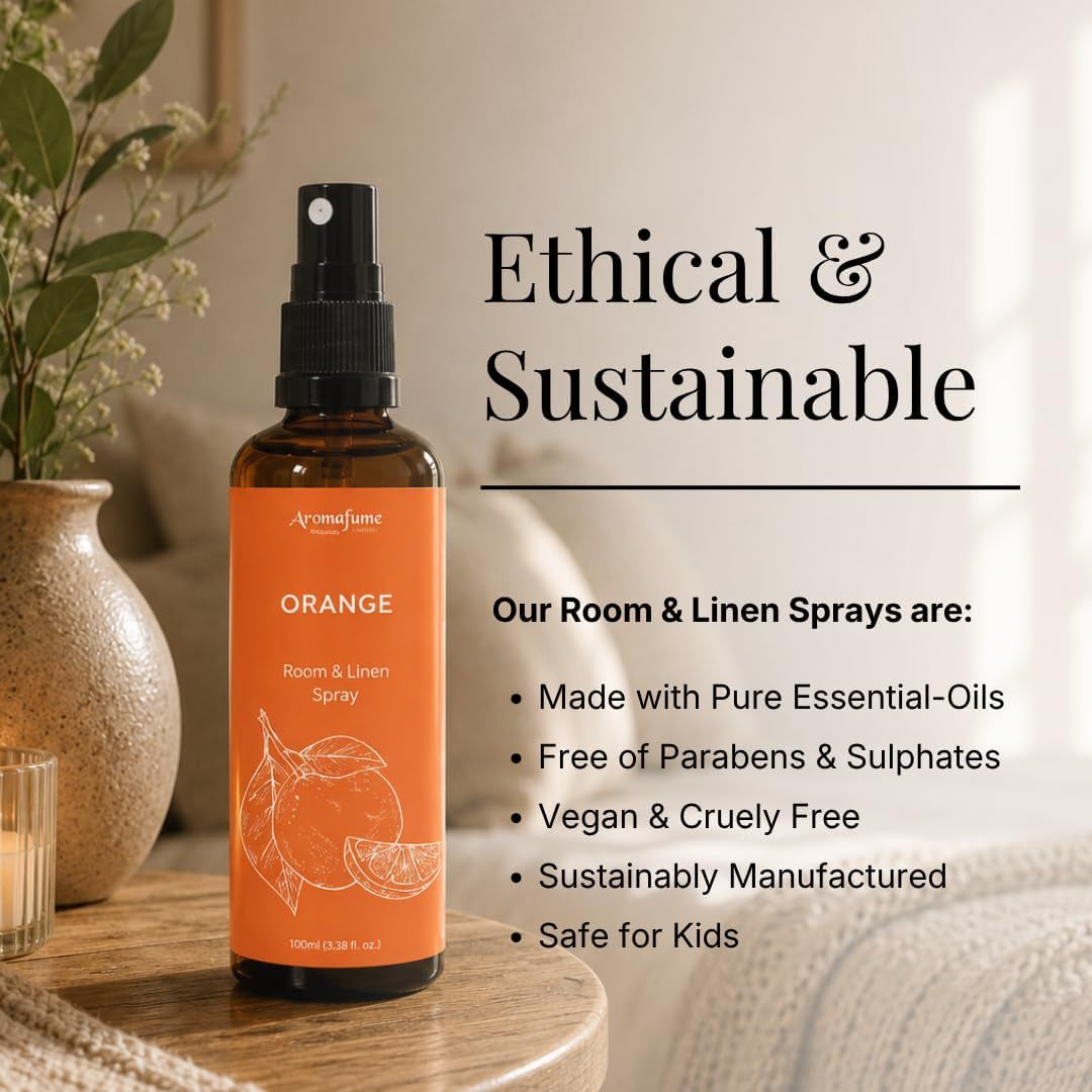 Orange Air Freshener Spray for Room, Linen & Pillow 100Ml by