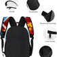 3PCS Ice&Fire Football Backpack Set,Cool Shoulders Backpack Lightweight Durable Laptop Bag with Lunch Bag, 17 Inch Large Capacity Multi-Pocket Daypack for Travel(Cool Football)