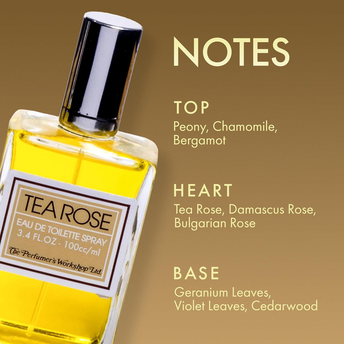 Tea Rose by Perfumers Workshop for Women - 3.4 Oz EDT Spray