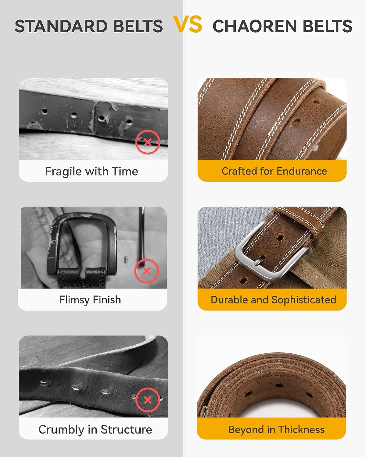 Mens Belts Leather 35Mm for Jeans - Tough at Work, Sharp Daily