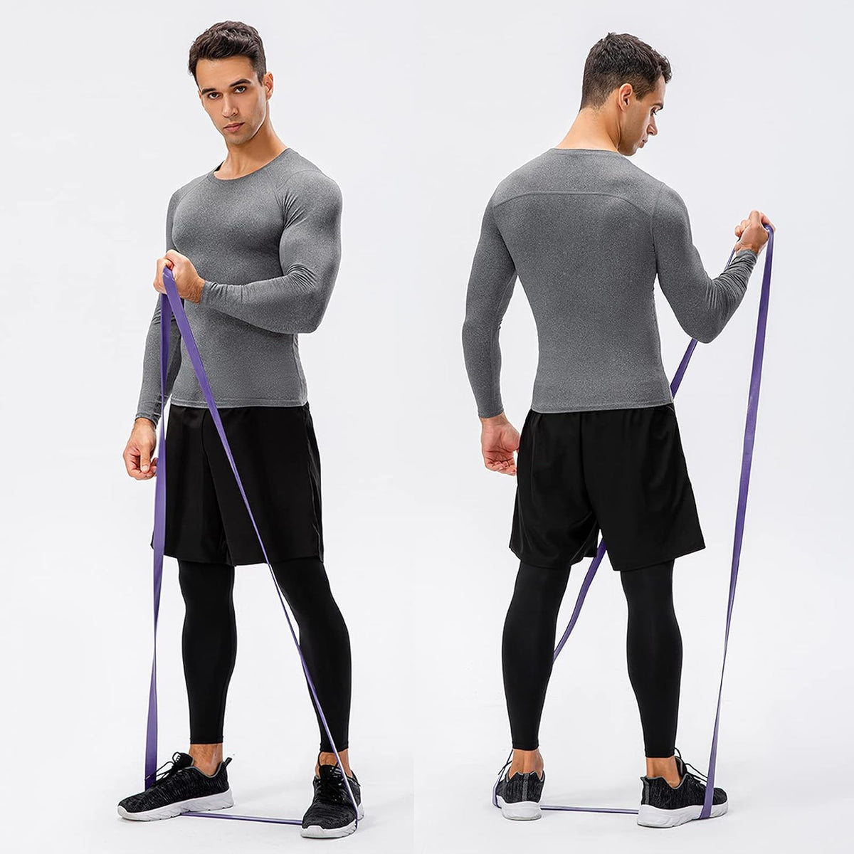 1/3 Pack Men'S Compression Shirts Long Sleeve Athletic Workout Base Layer Quick Dry Fit Basketball Football Tops Undershirts