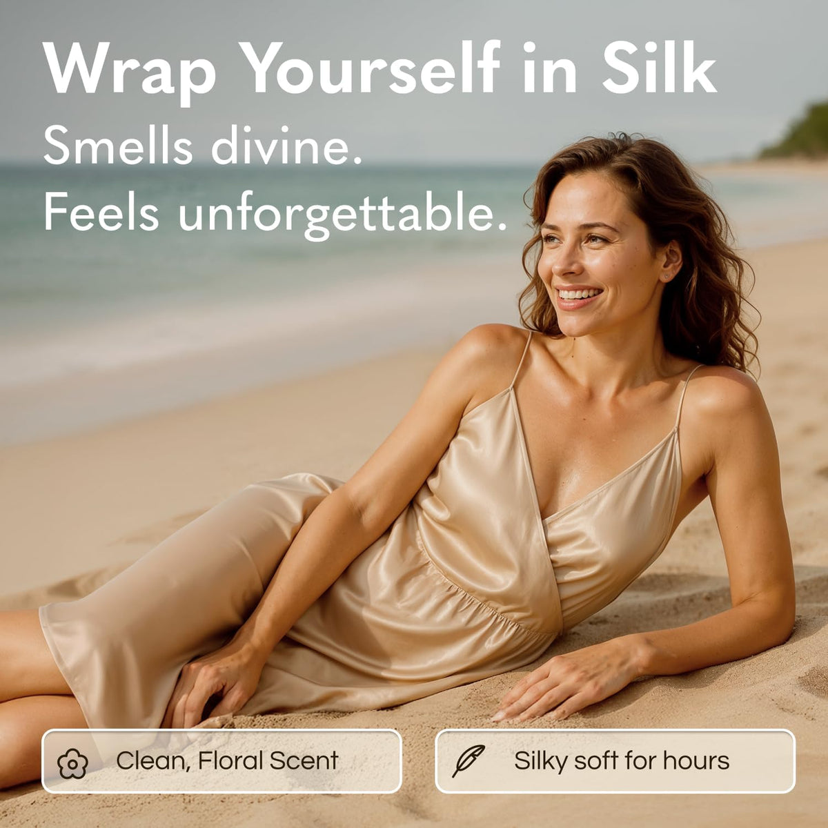 Silk Body Oil Women - Firming anti Aging Moisturizing Formula, Crepey Skin Hydrating after Shower, Scented Organic Blend Premium Skincare
