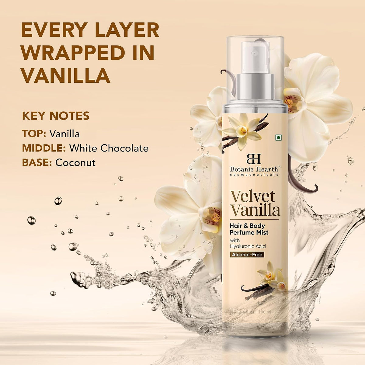 Vanilla Hair Perfume for Women & Body Mist - 3.4 Fl Oz