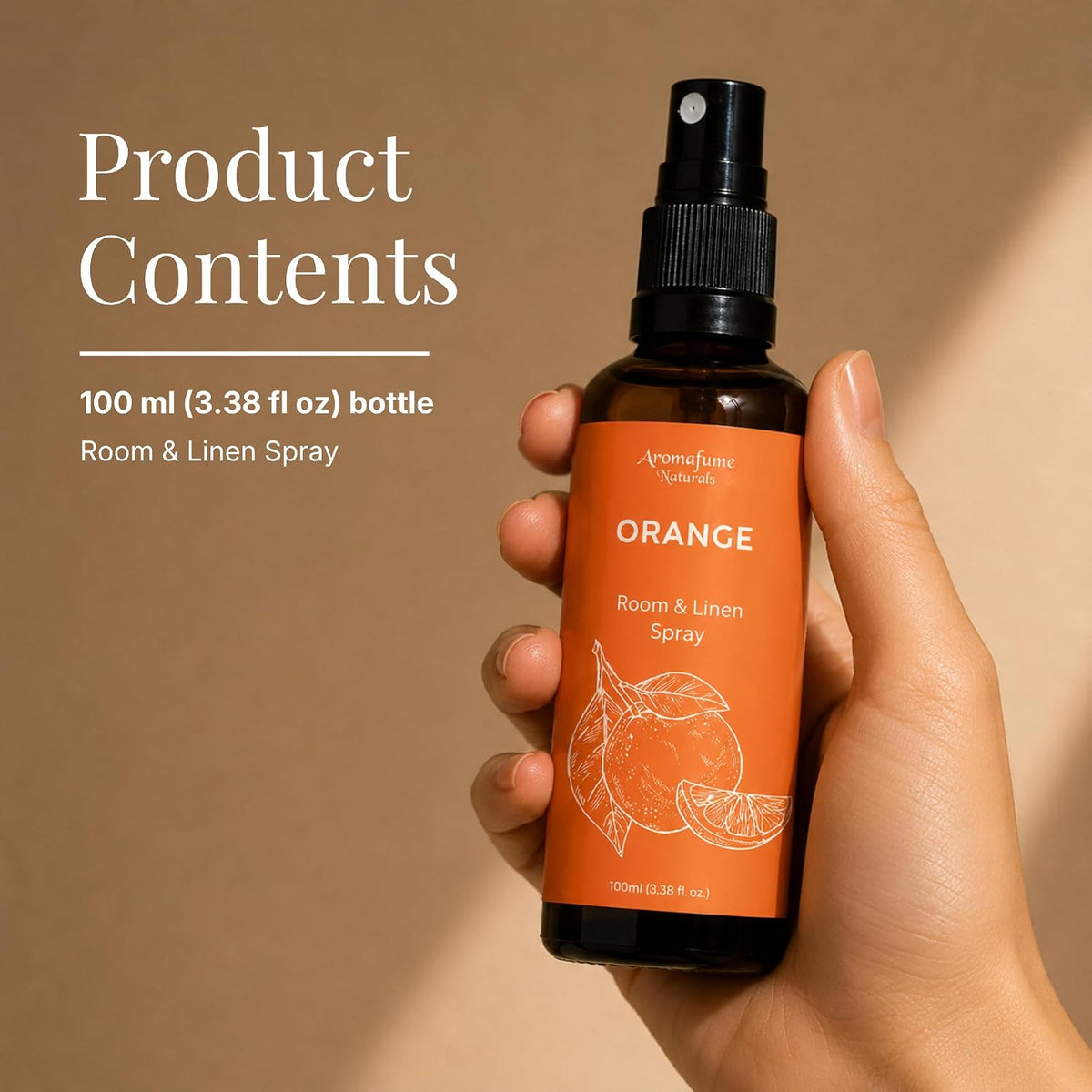 Orange Air Freshener Spray for Room, Linen & Pillow 100Ml by