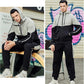 Men'S Hooded Athletic Tracksuit Sweatsuit Long Sleeve Full-Zip Jogging Sweatpants 2 Piece Patchwork Sportsuits