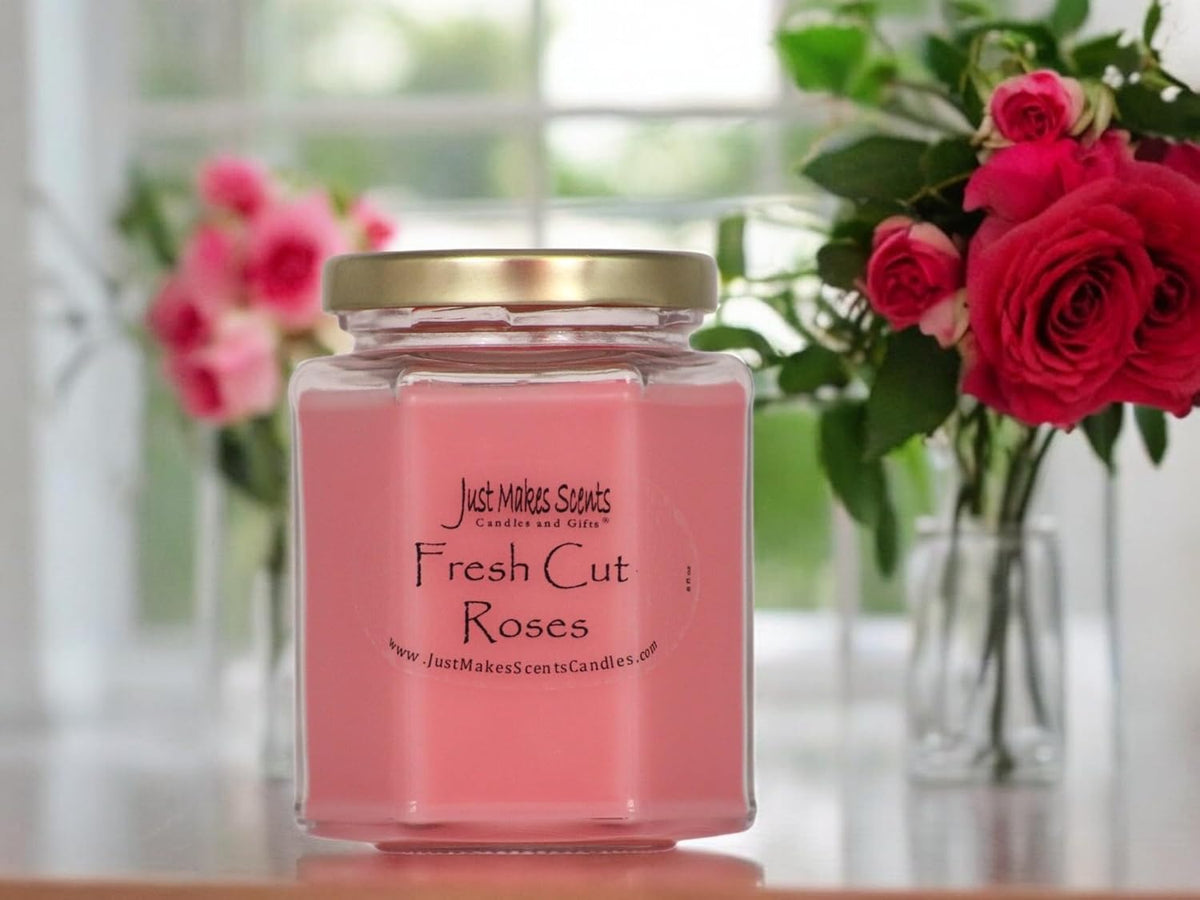 Fresh Cut Roses Scented Blended Soy Candle by