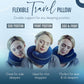 Travel Neck Pillow for Airplane - Patented Head, Neck & Chin Support. Soft, Adjustable Pillow for Comfortable Resting on Long Flights, Car Rides & Recliners. Washable, Carry Bag, Large, Navy