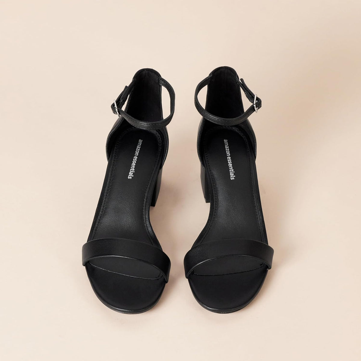 Women'S Two Strap Heeled Sandals with Adjustable Ankle Strap, Padded Memory Foam Insole