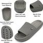Omar Mens Slides Pillow Slippers for Men Ultra Cushioned Cloud Slides Waterproof Lightweight Sandals Quick Drying Non Slip Shower Shoes