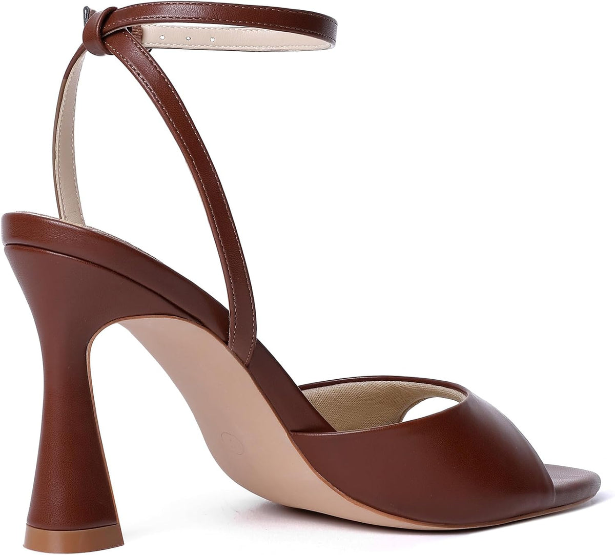 High Heels for Women Pointed Open Toe Strappy Chunky Block Heels Ankle Strap Stiletto Kitten Heeled Sandals Wedding Bridal Party Prom Sexy Dress Shoes