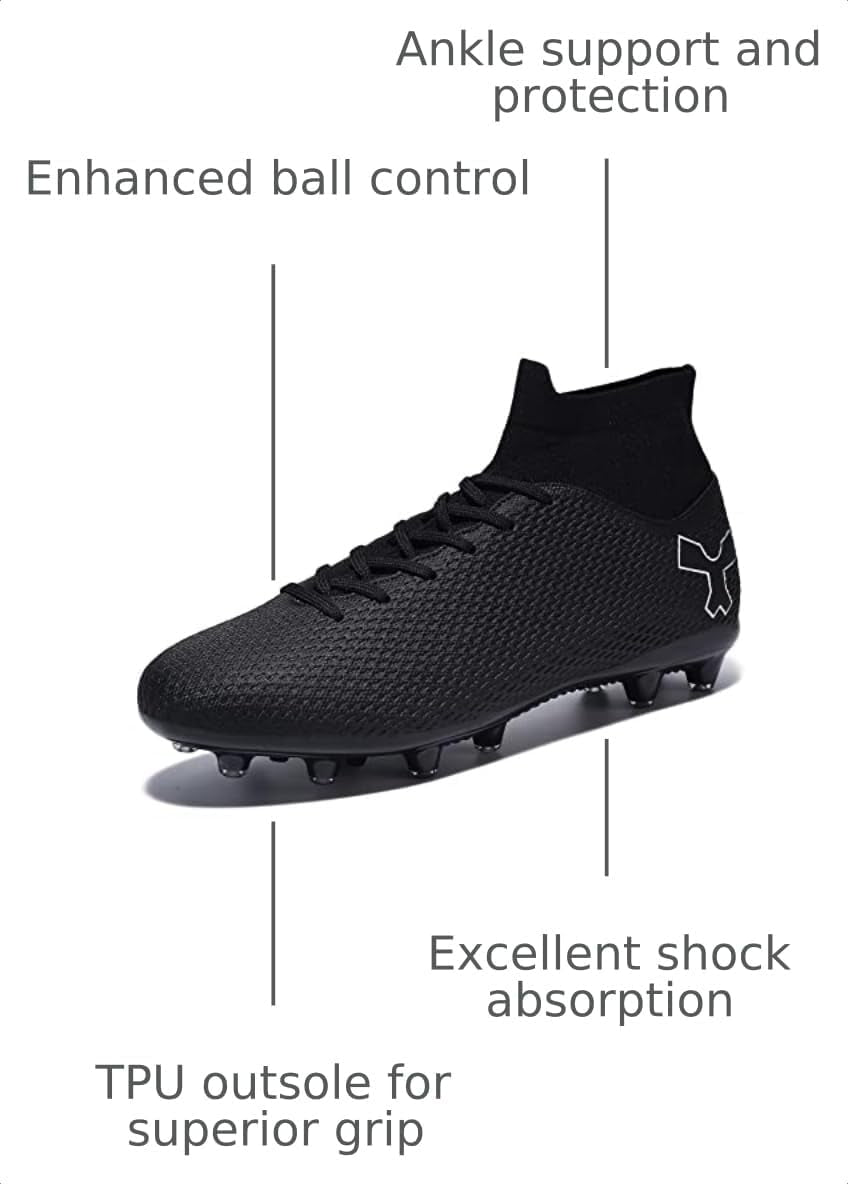 Men'S Soccer Cleats Football Shoes for Indoor Outdoor Training White