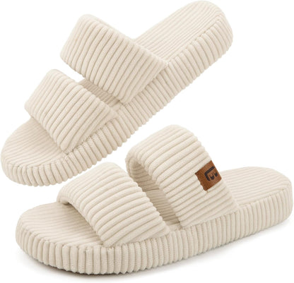 Slippers for Women Memory Foam Open Toe Indoor House Shoes Gifts