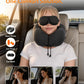 Airplane Travel Neck Pillow for Sleeping, 3D-Eye Mask & Earplugs Kit