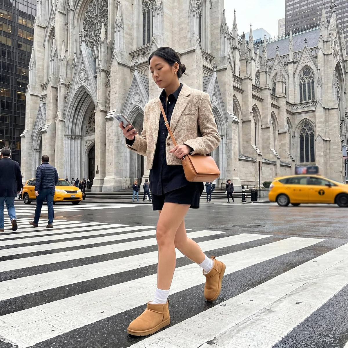 Hip-3 Genuine Suede Leather Ankle Boots for Women – Pull on Cozy Faux Fur Boots Womens Shoes with Comfortable Memory Foam