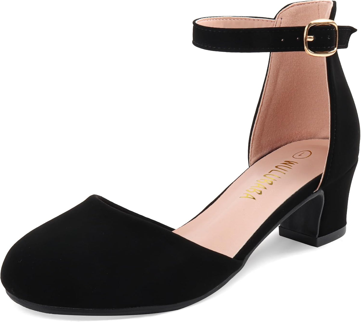 Girls Dress Shoes Closed Toe Kids Heels Ankle Strap