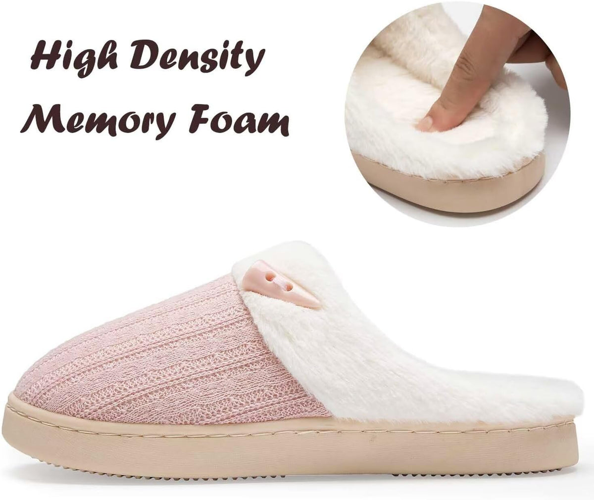 Women'S Fuzzy House Slippers Memory Foam Cute Ladies Home Shoes