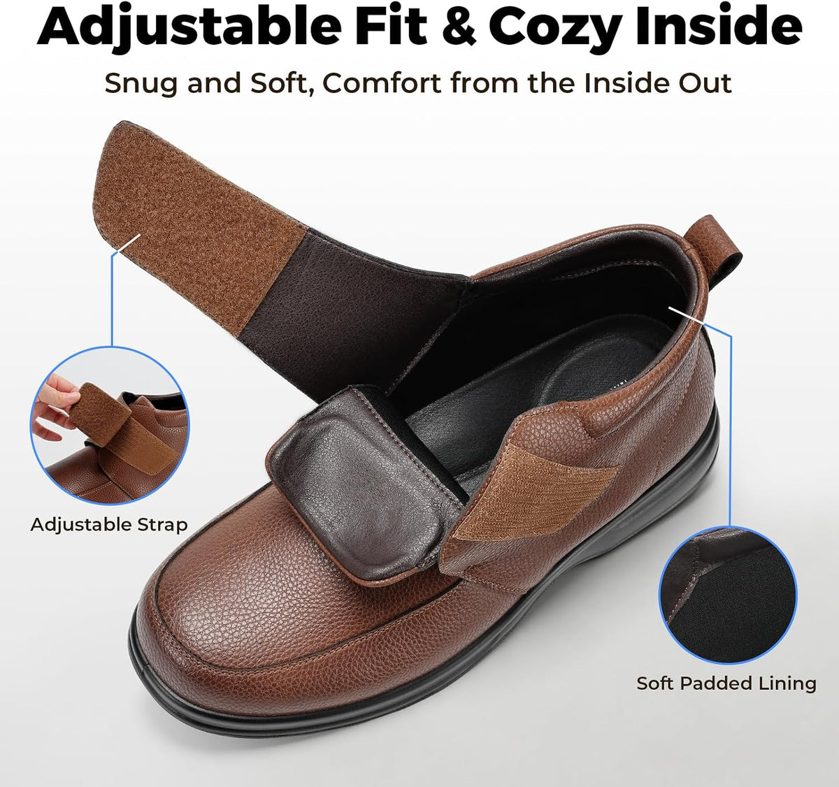 Extra Wide Mens Boots Diabetic Dress Oxford Business Casual Boots