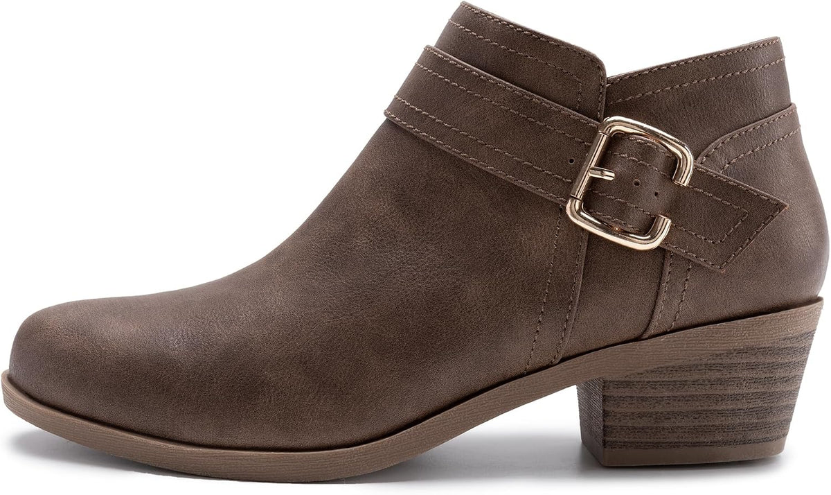 Women'S Chunky Low Heel Short Ankle Boots