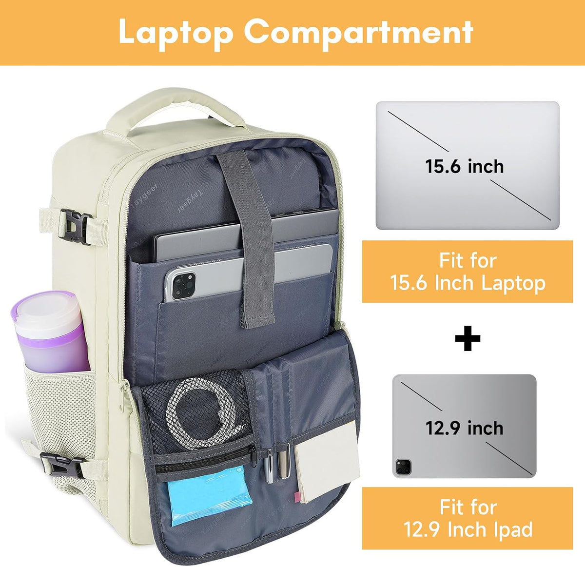 Travel Backpack for Women, Carry on Backpack with Shoe Pouch