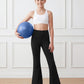 Girls Flare Leggings with Pockets High Waisted Yoga Dance Pants