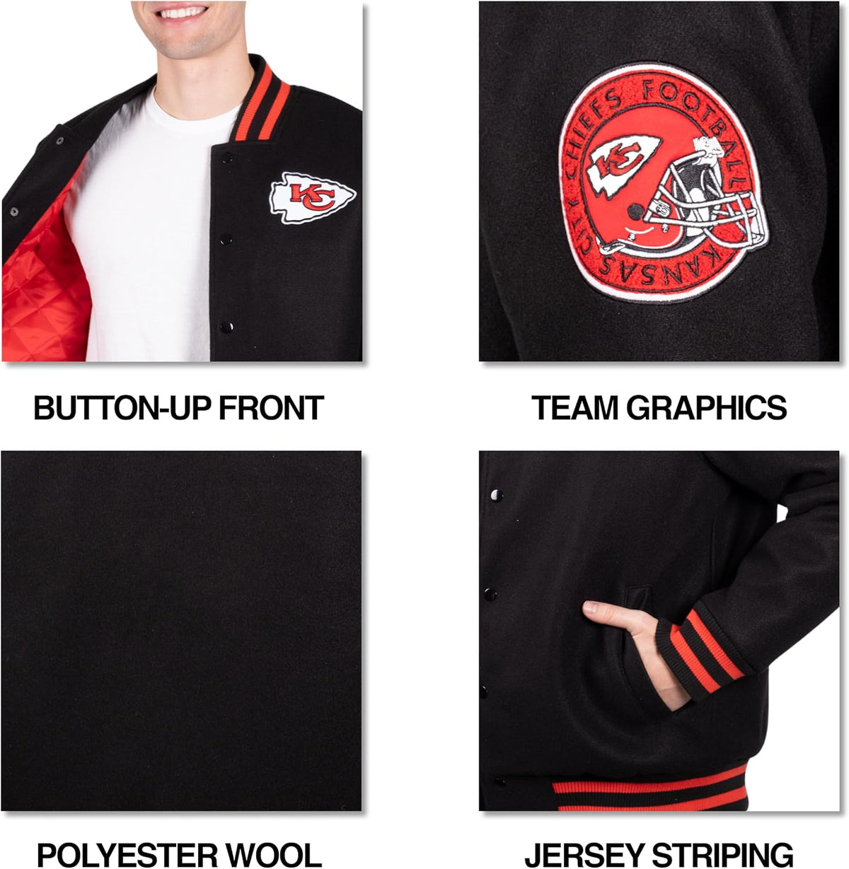 Men'S NFL Official Classic Varsity Coaches Jacket Coat