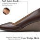 Women'S Low Wedge Heels Closed Toe Pumps Shoes