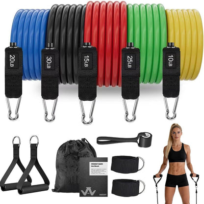 Resistance Bands, 5 Level Exercise Bands with Handles for Workout